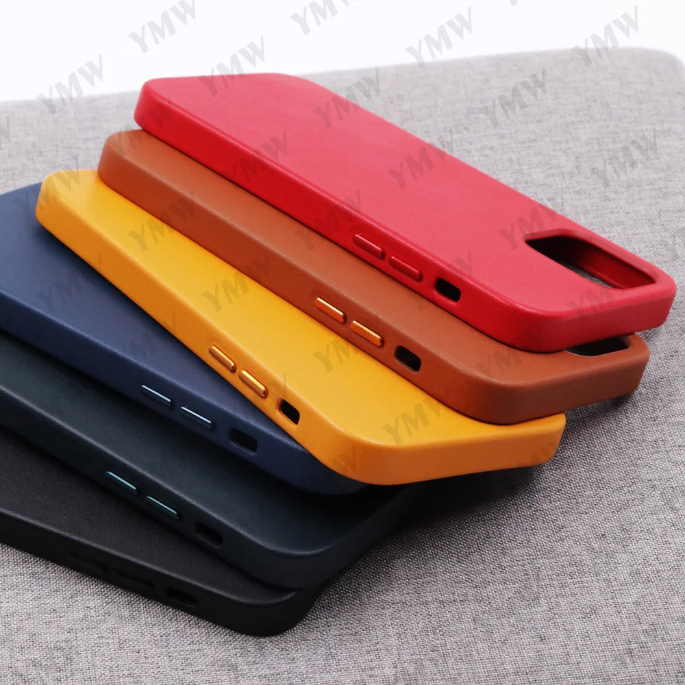 Leather Luxury Business Cow Magnet Phone Cases