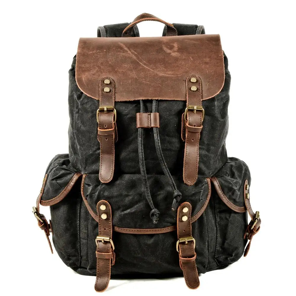 Leather Backpacks Travel Vintage Bookbag