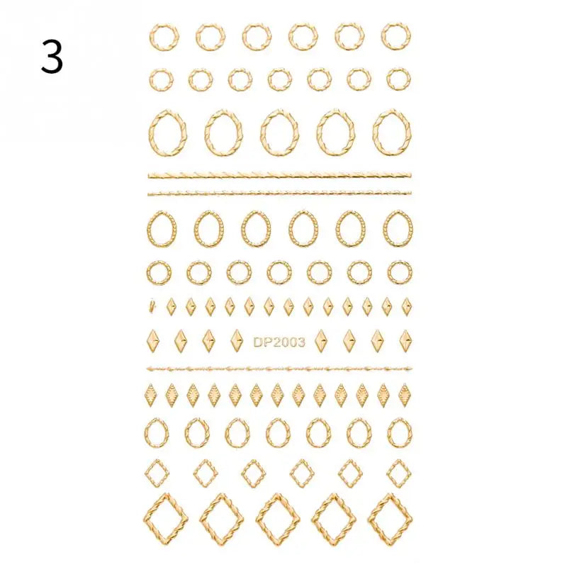 Papers Stripe 3D Nail Sticker