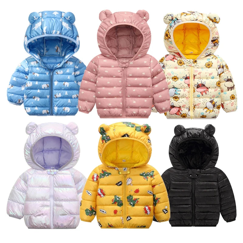 Warme Herbstjacke mit Cartoon-Motiv für Jungen