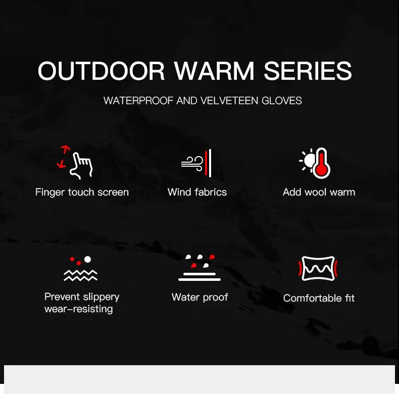 Winter Touch Screen Sport Gloves Windproof Thermal Anti-slip