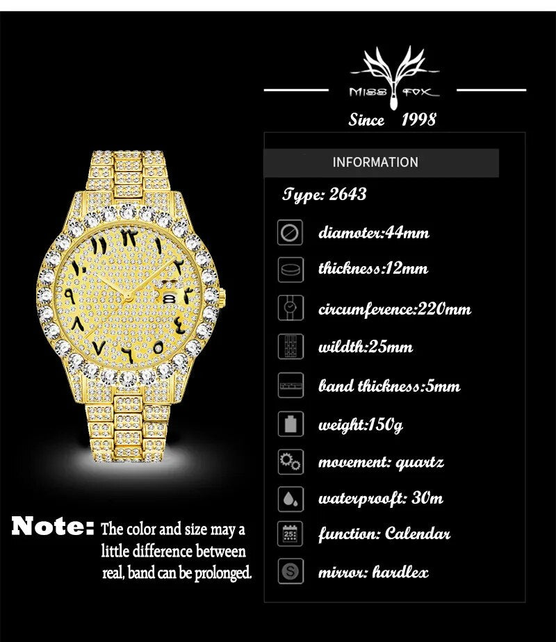 Blingbling Luxury Arabic Numerals Man's Watch