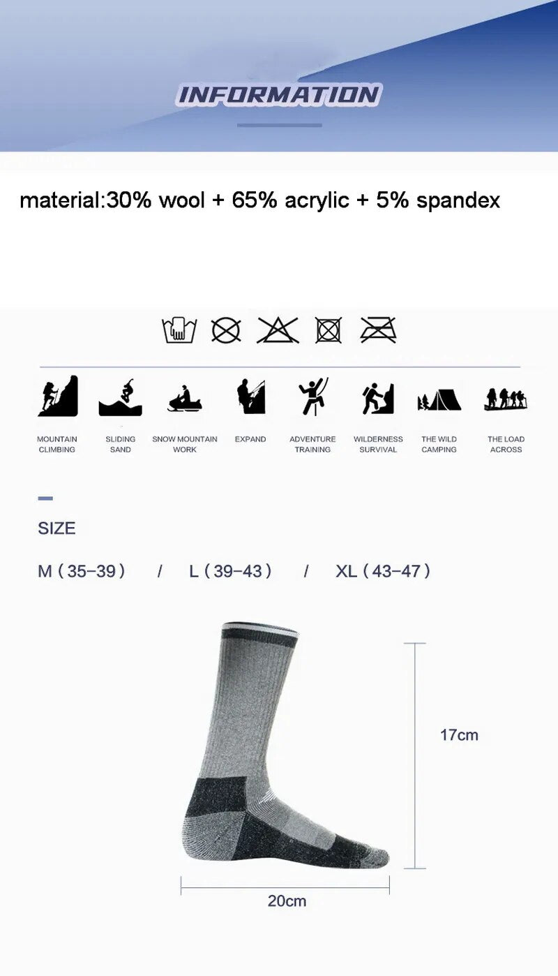 Winter Sports Merino Wool Thermal Socks