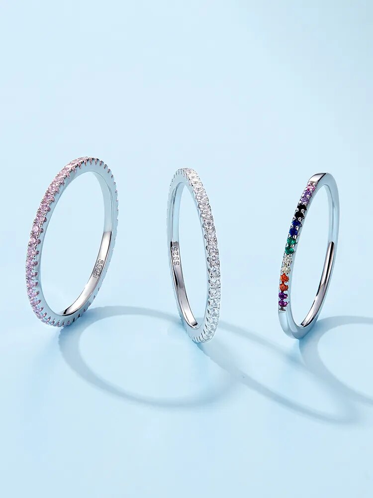Sterling CZ Simulated Diamond Stackable Ring