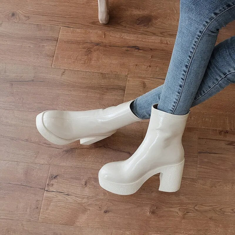 Cow Patent Leather Boots