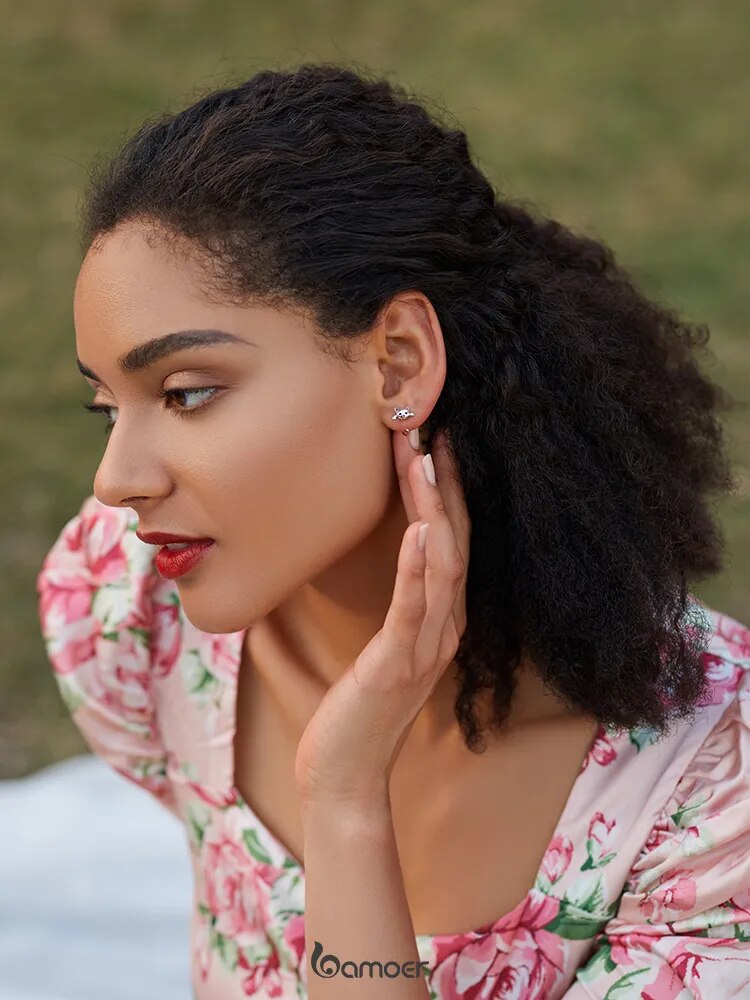 Genuine Sterling Minimalist Cute Tail Stud Earrings