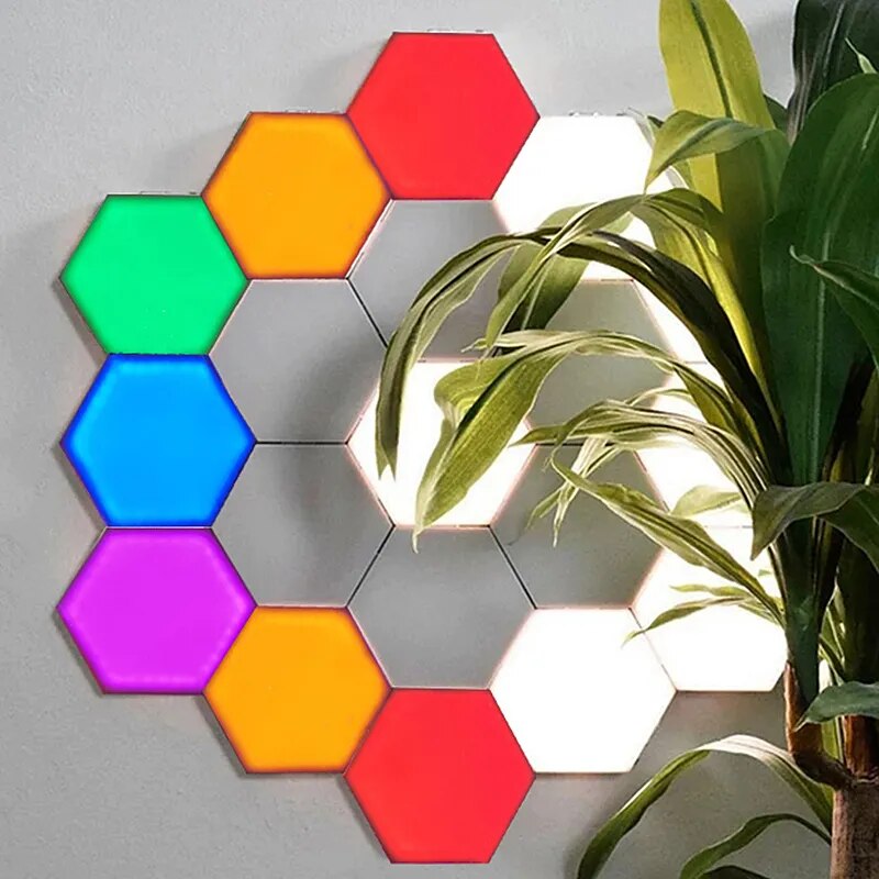 Touch-Controlled Hexagon Quantum Wall Lamp