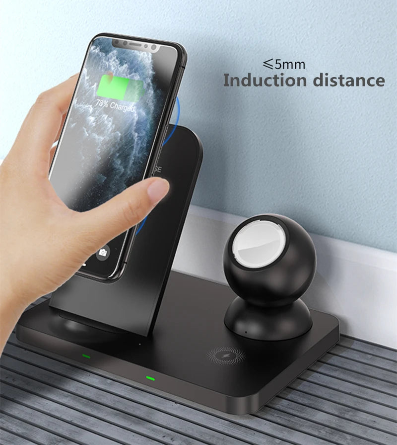 Drahtloser Ladeständer 3 in 1 Schnellladung für Apple