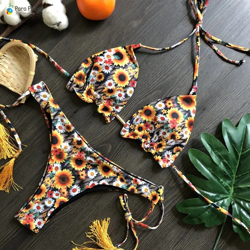 Mini Halter Bathing Brazilian Swimsuit Thong Bikini Set