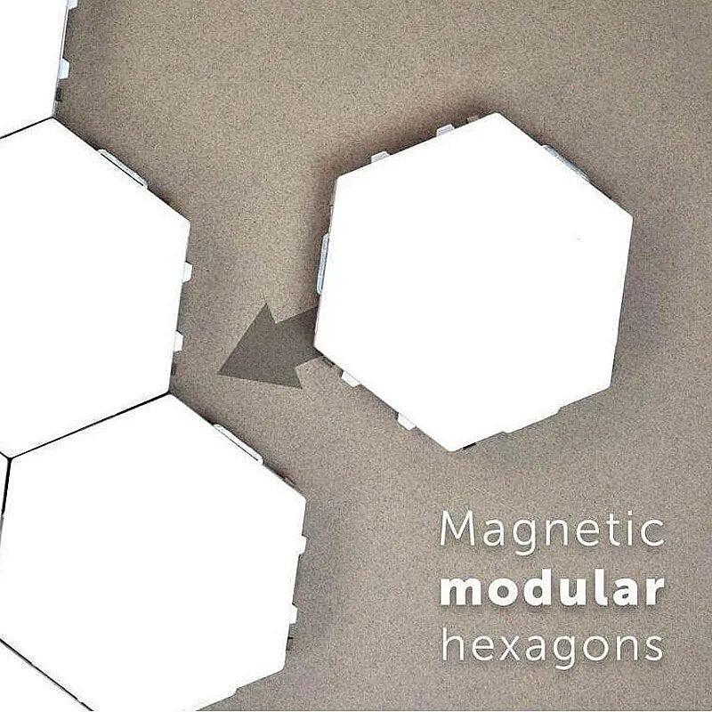 Touch-Controlled Hexagon Quantum Wall Lamp
