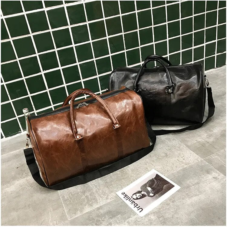 High Capacity Travel Bag Luggage  Suitcase Soft Leather
