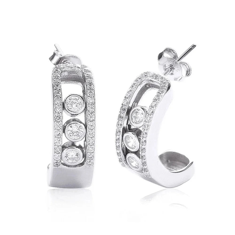 Auténtica joyería de pendientes de plata de ley 925.