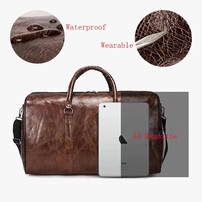 High Capacity Travel Bag Luggage  Suitcase Soft Leather