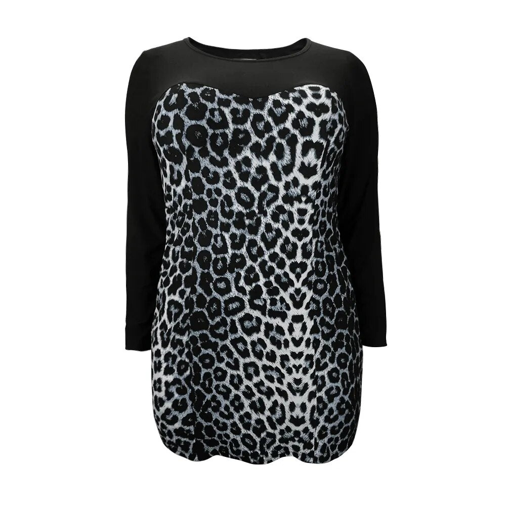 Plus Size Shift Leopard Dress