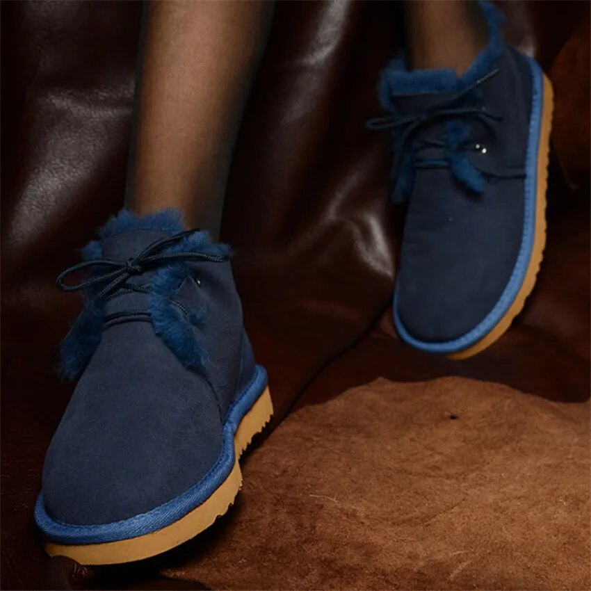 Sheepskin Leather Natural Fur Snow Boots