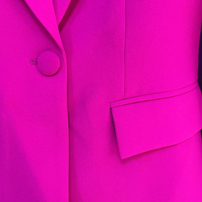 Conjunto de traje de diseñador Blazer con un solo botón