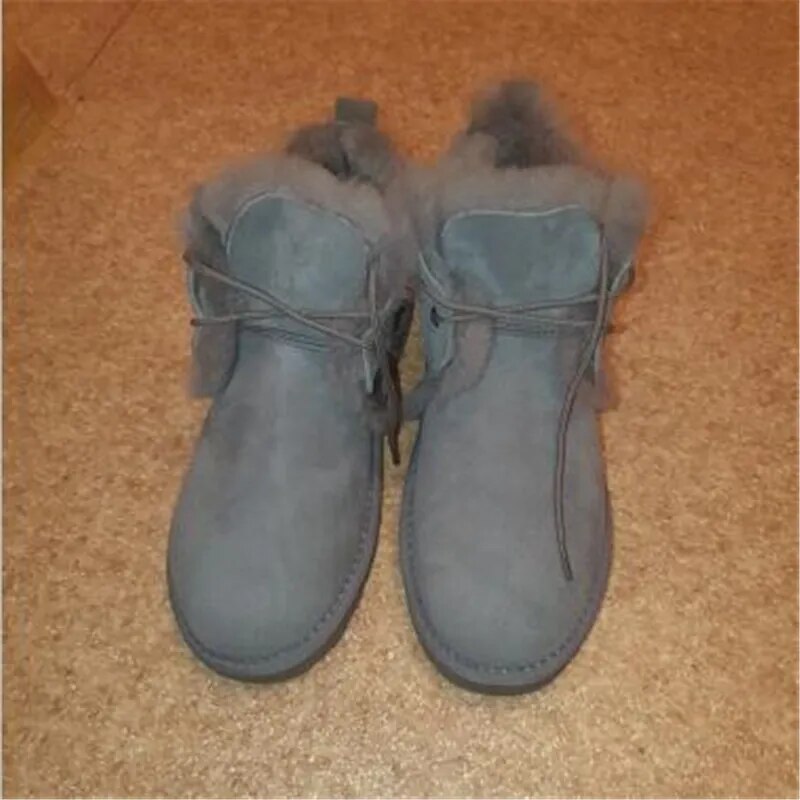 Sheepskin Leather Natural Fur Snow Boots