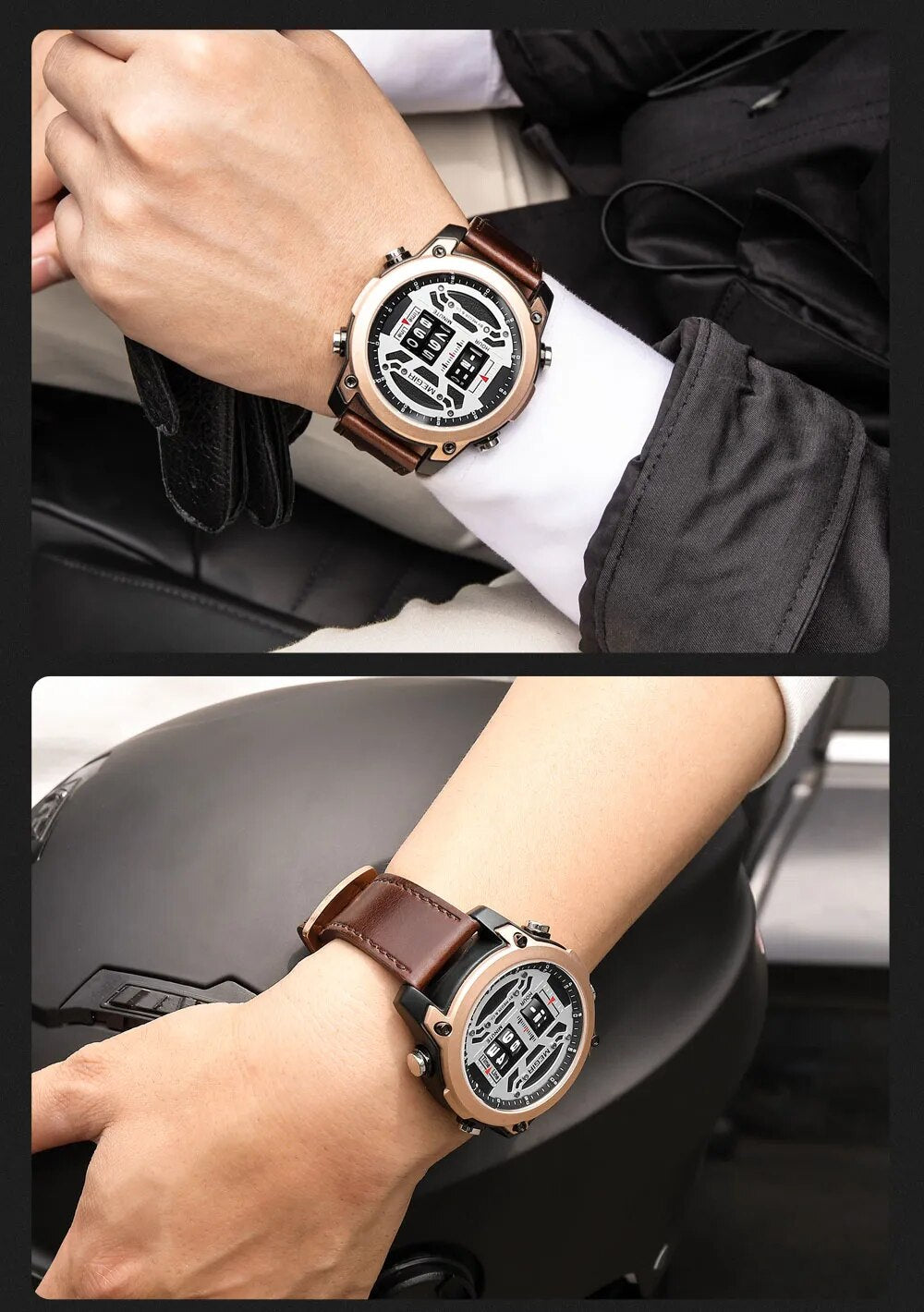 Digital Roller Numbers Quartz Watch