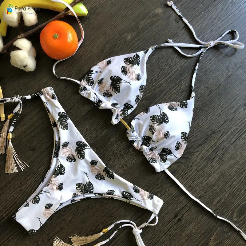 Mini Halter Bathing Brazilian Swimsuit Thong Bikini Set