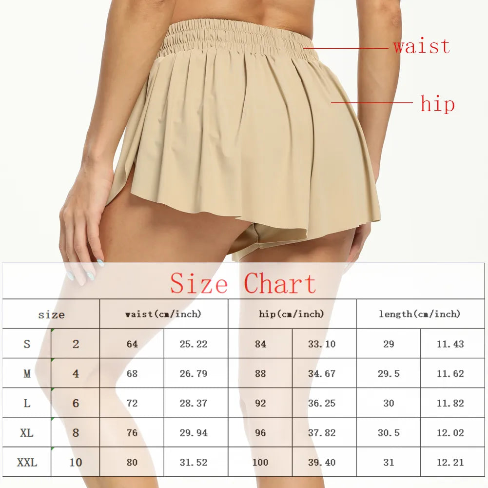 Women's High Waist 2 in 1 Fitness Shorts