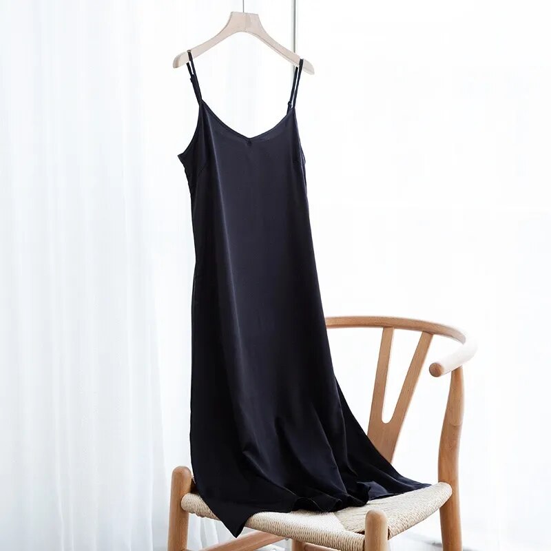 Summer Spaghetti Satin Long Dress
