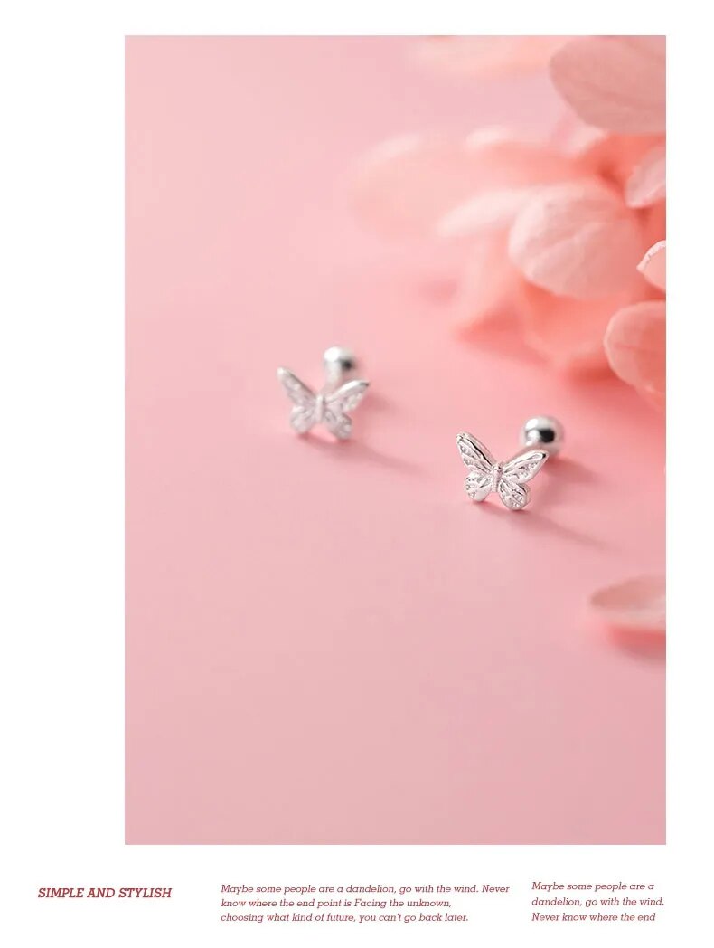 925 Sterling Silver Butterfly Earrings