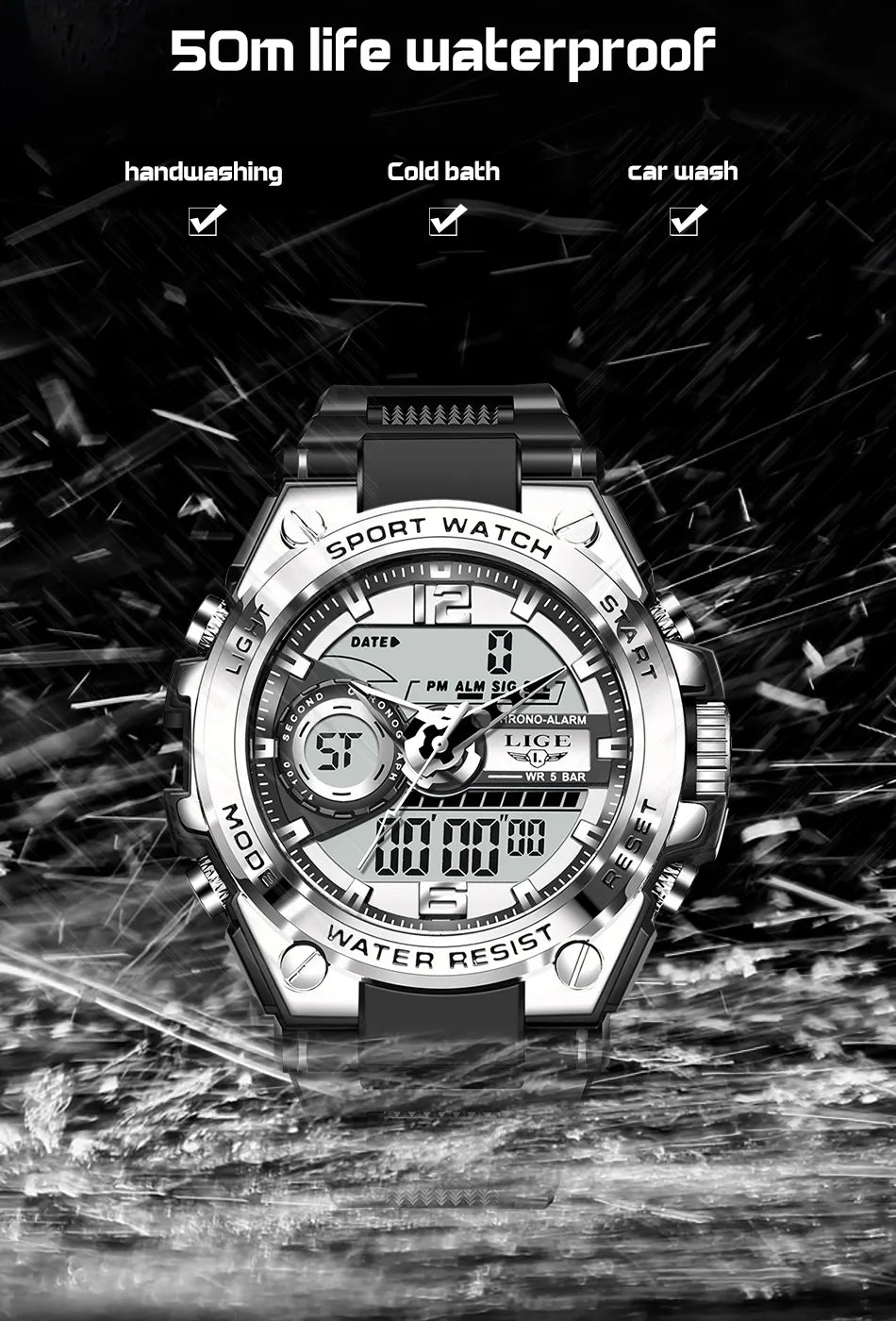 Quartz Digital Waterproof Watch