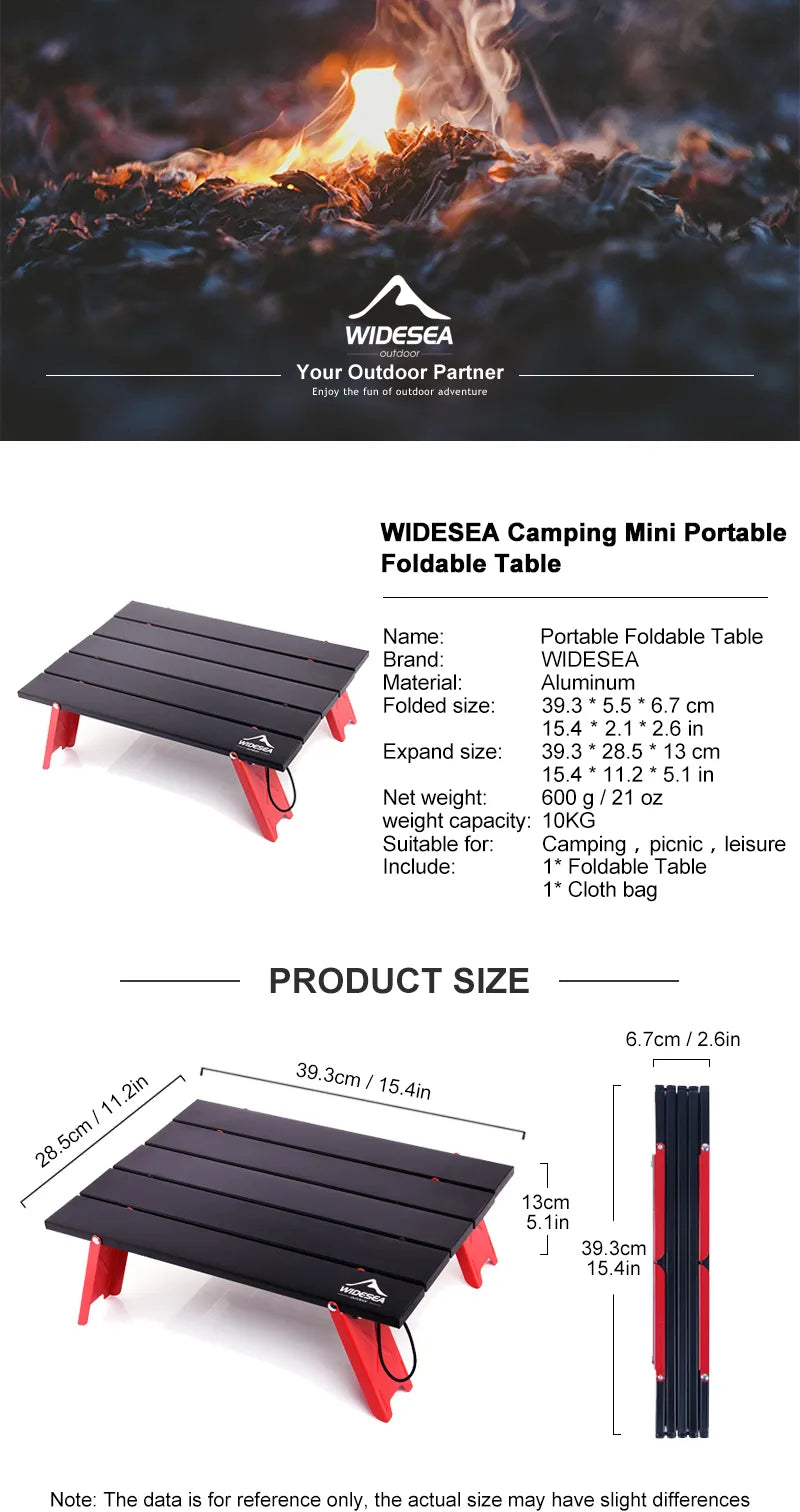 Widesea Mini Foldable Table Ultra-Light Outdoor Companion