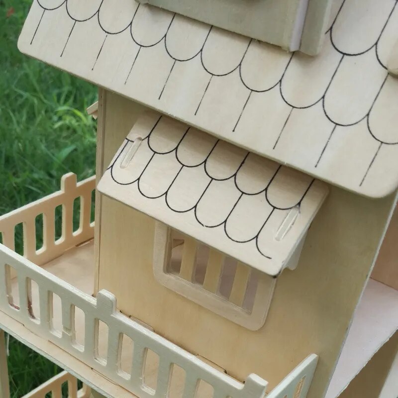 3D-Puzzle-Puppenhaus aus Holz