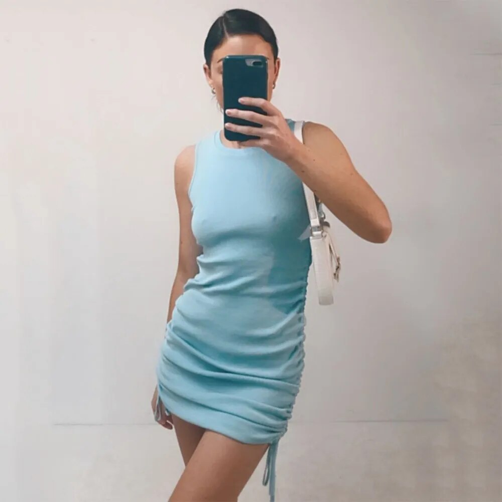 Lace Up Mini Dress