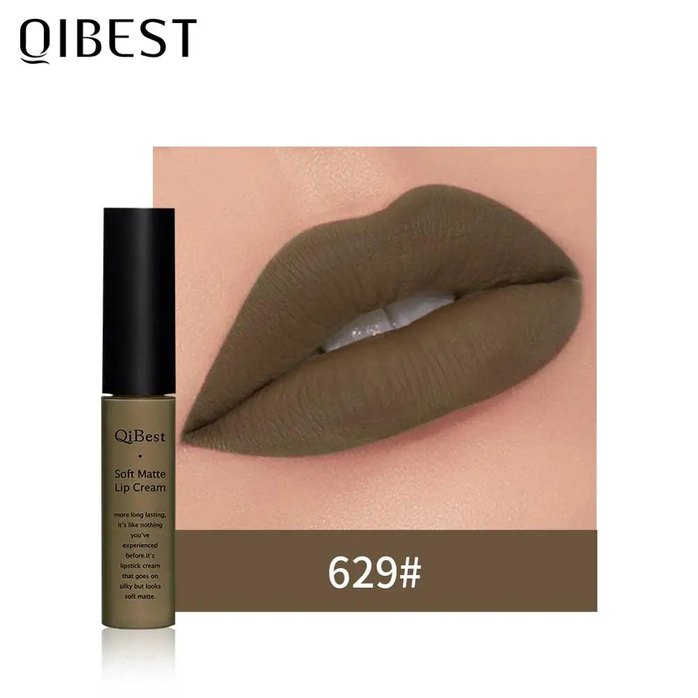 Lápiz labial mate con brillo de labios resistente al agua