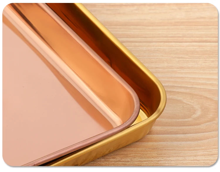 Gold tray Stainless steel serving trays