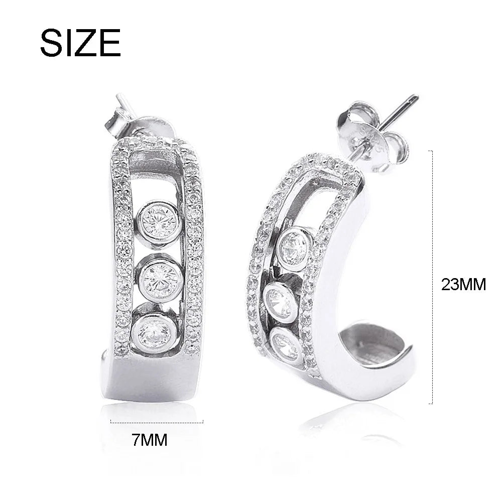 Auténtica joyería de pendientes de plata de ley 925.