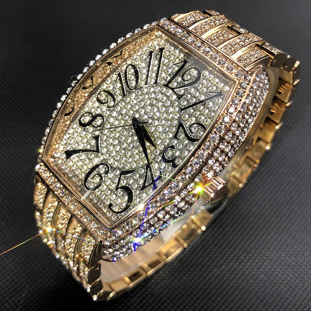 Watches Luxury Diamond Rose Gold Quartz Watch