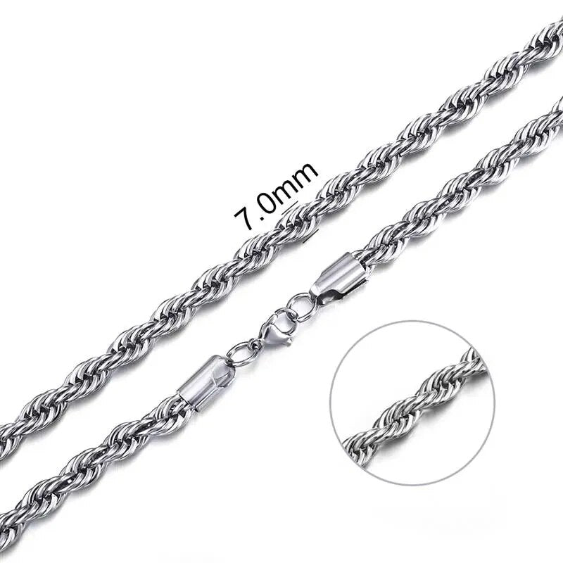 Collar de cadena de cuerda de acero inoxidable