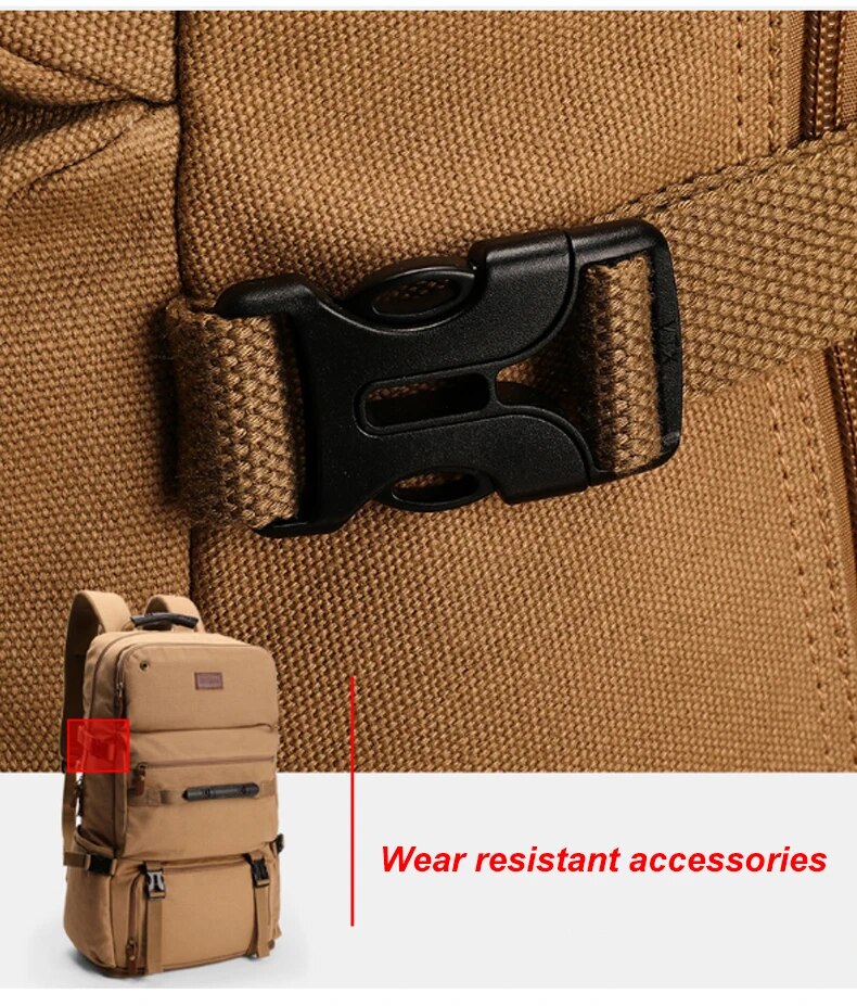 Large Travel Backpack Expandable Canvas Luggage Bag