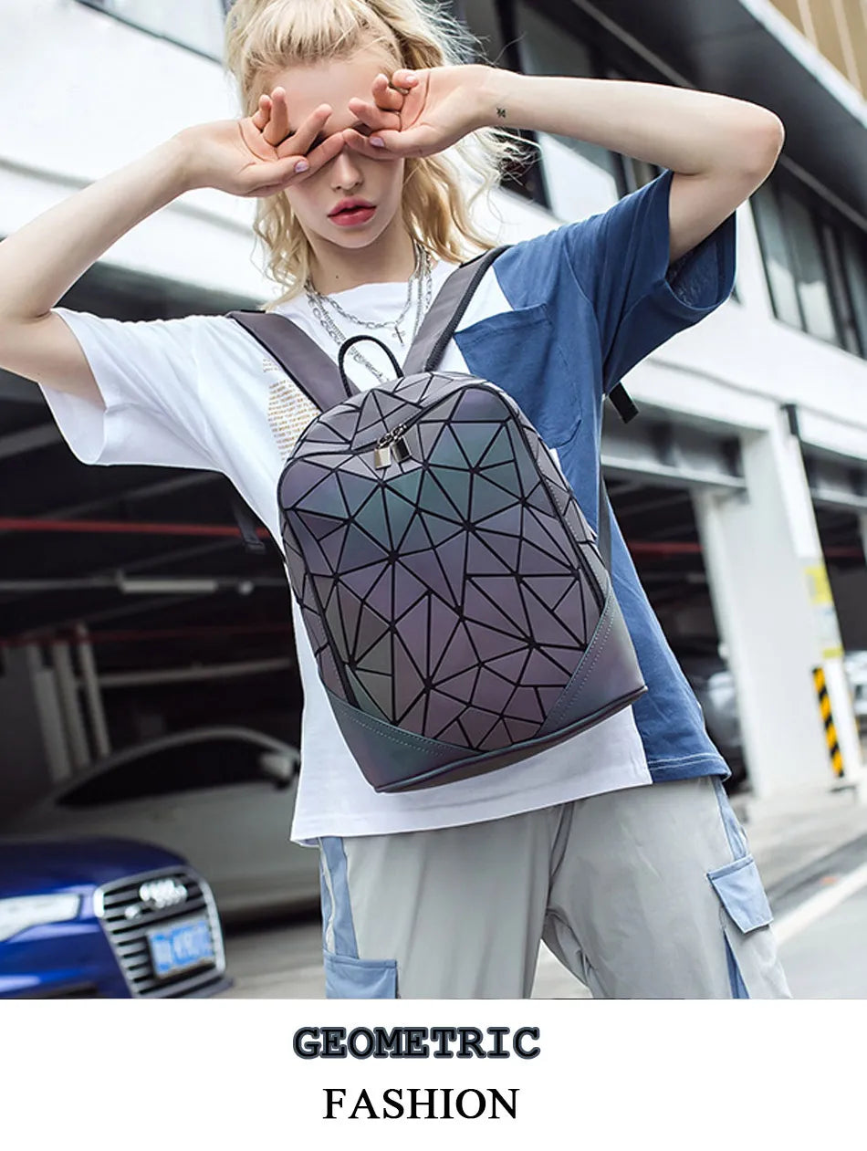 Backpack Geometric Folding Bag