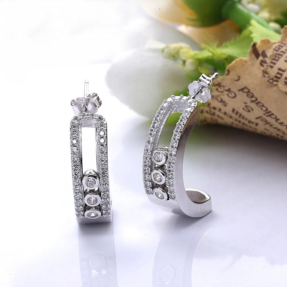 Auténtica joyería de pendientes de plata de ley 925.