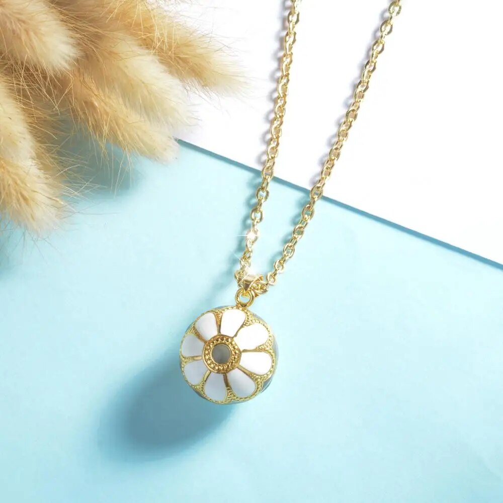 Flower Bell Ball Pendant Harmony Necklace