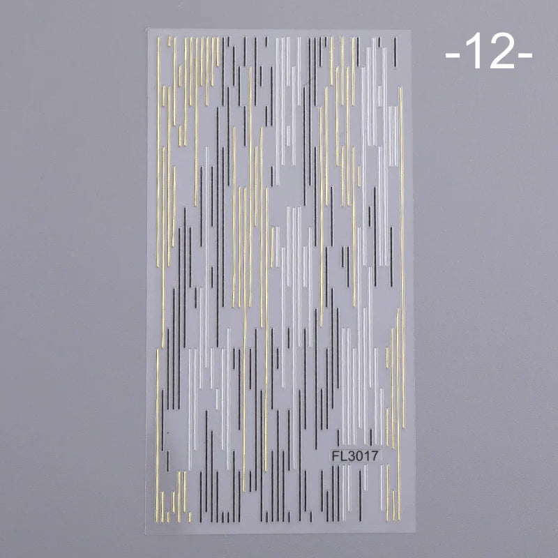 3D Lines Nail Stickers