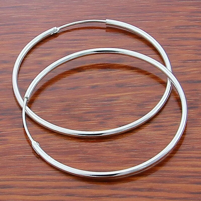 Sterling Silver Circle Round Hoop Earring