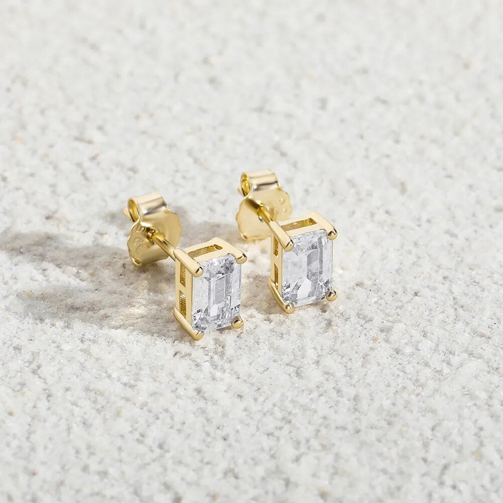 2-4mm Baguette Earrings