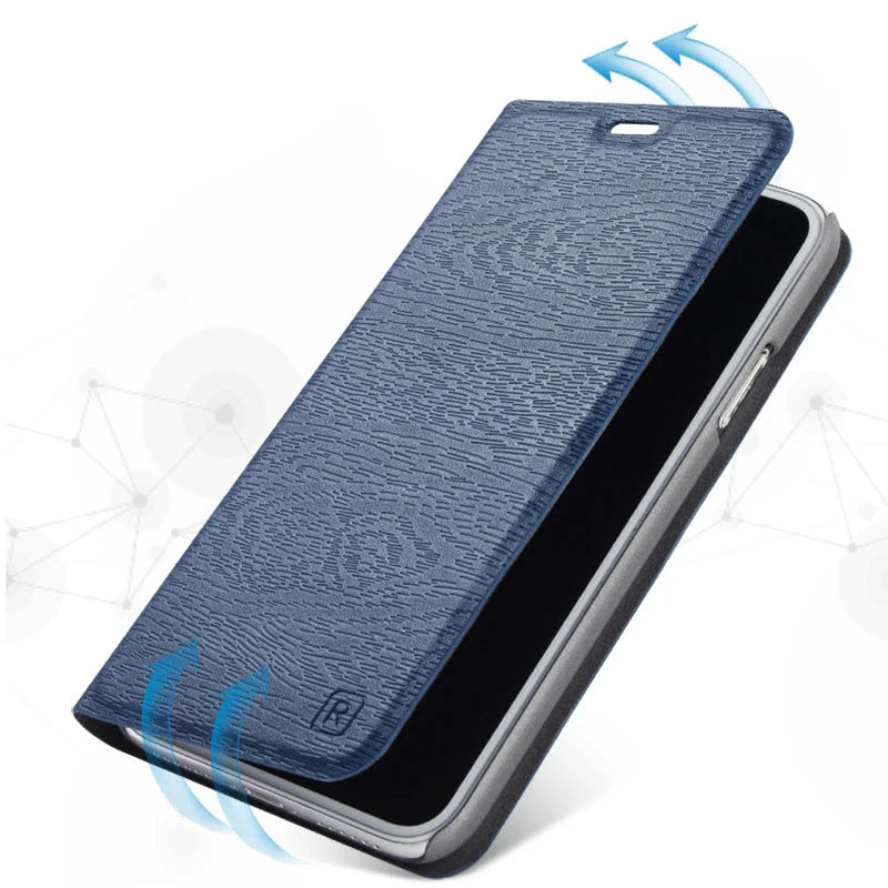 Magnetisches Flip-Book-Wallet-Cover aus Leder