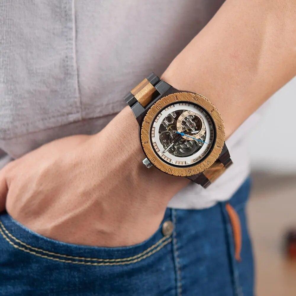 Luxury Men's Mechanical Wooden Watch