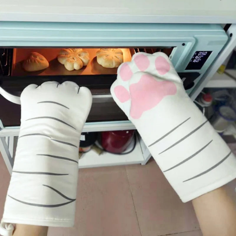 Cat Paws Cotton Kitchen Microwave Gloves