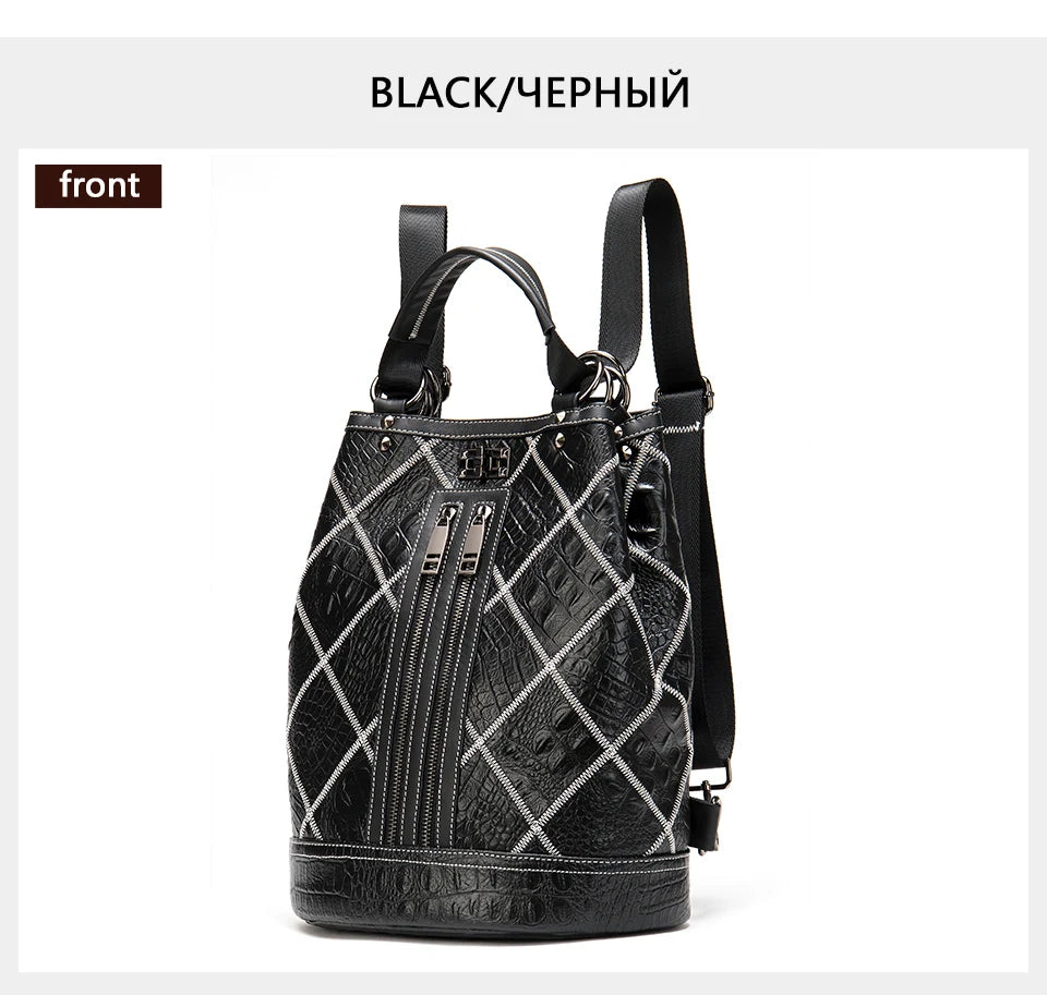 Bolsos tipo mochila de cuero genuino