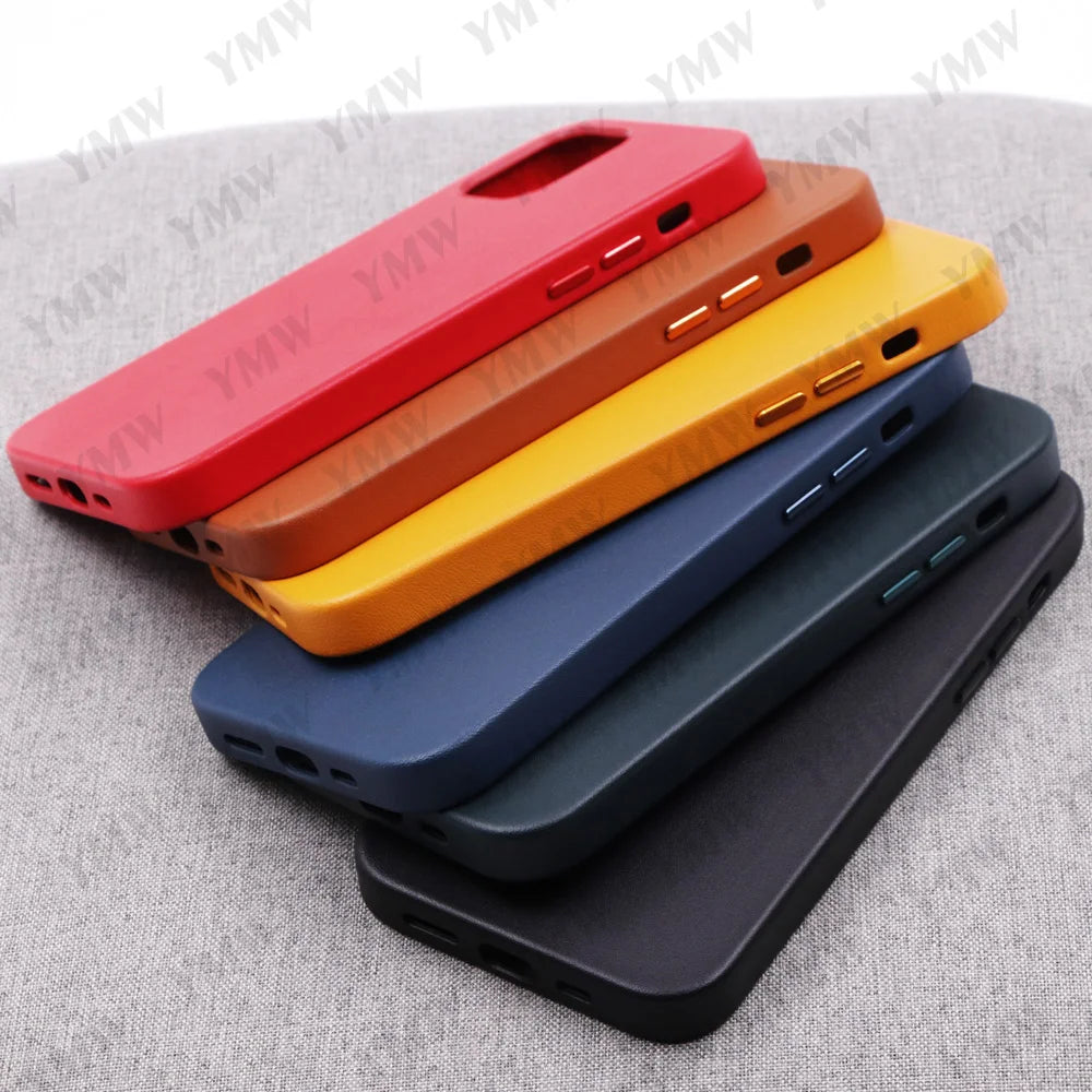 Leather Luxury Business Cow Magnet Phone Cases