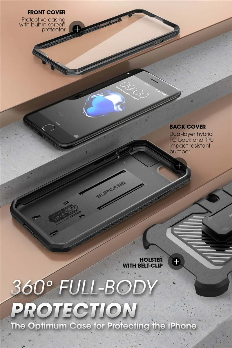 Built-in Screen Protector Holster Cover Case
