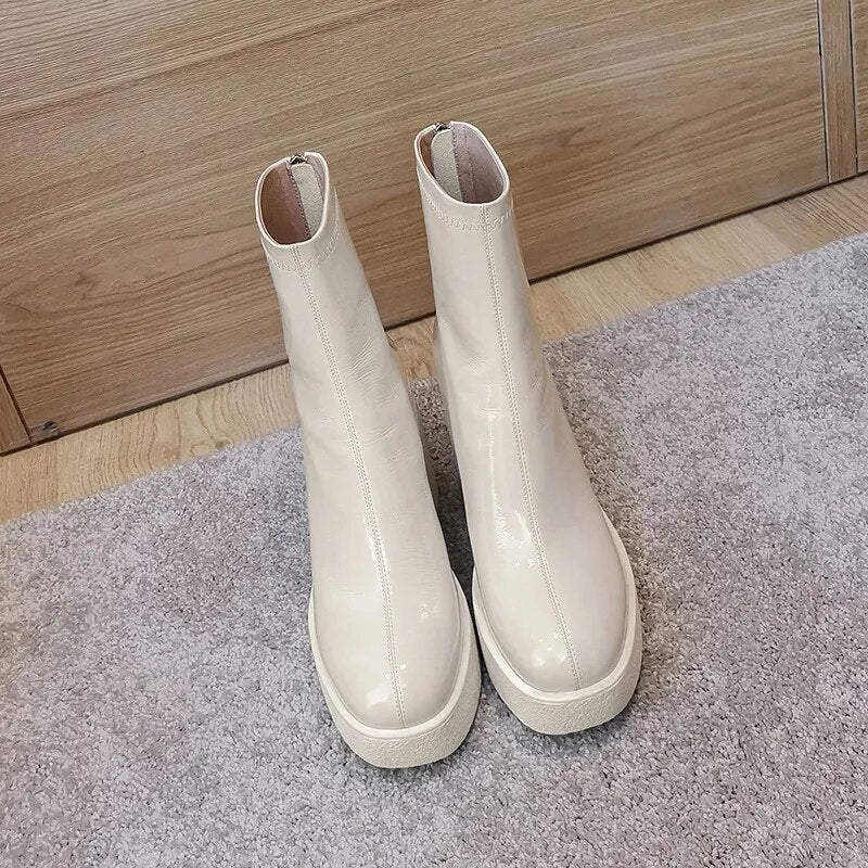 Cow Patent Leather Boots