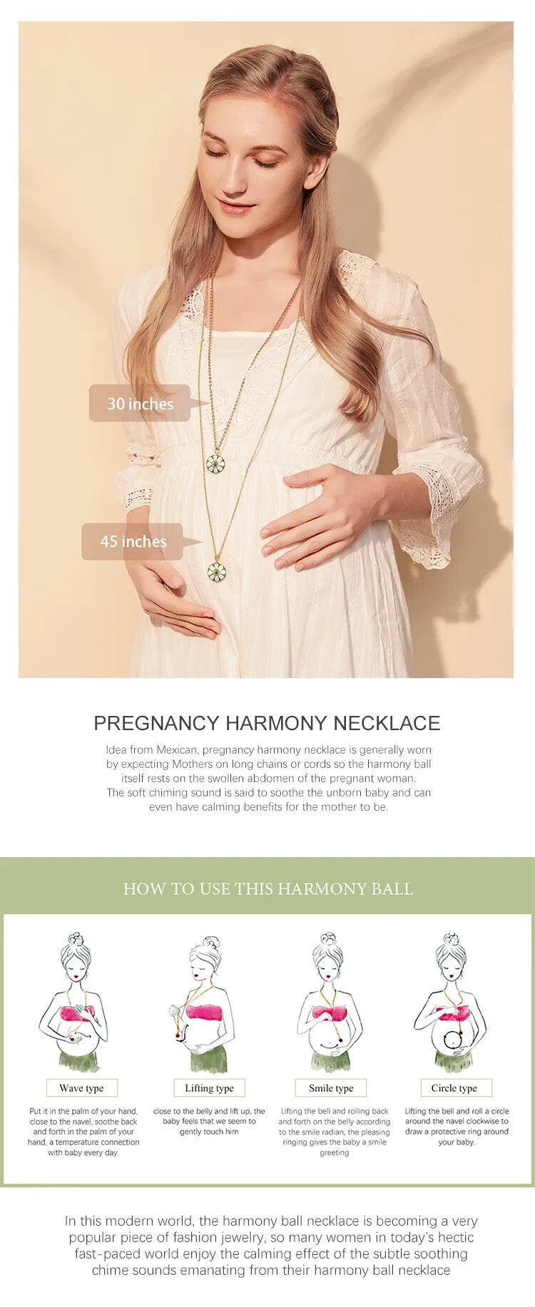 Flower Bell Ball Pendant Harmony Necklace